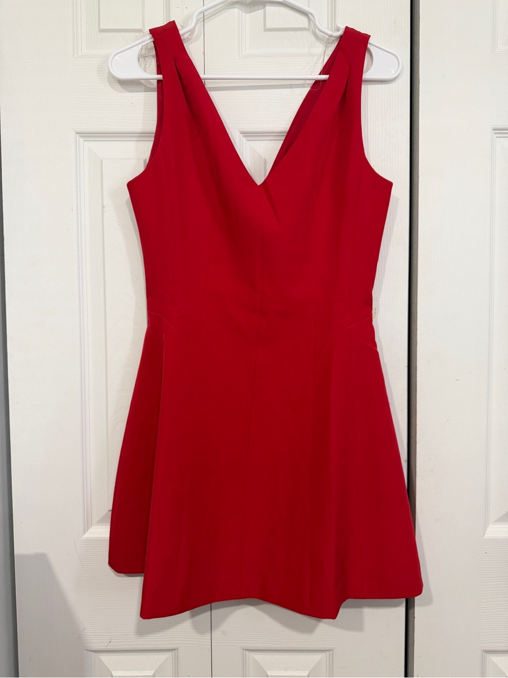 Fashion Nova Red V-Neck Sleeveless Fit-and-Flare Dress